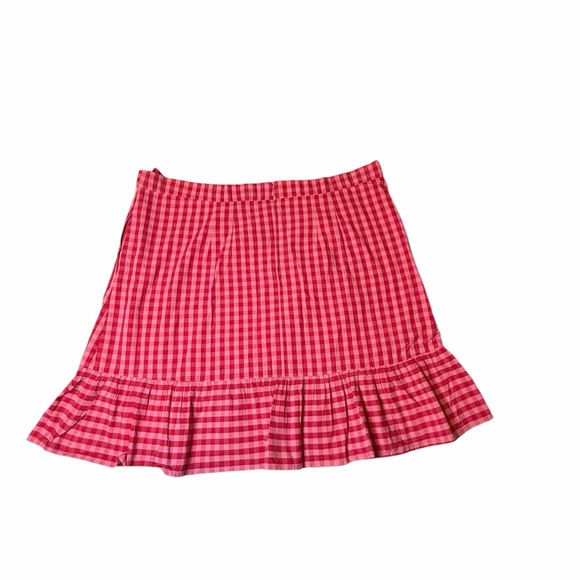 Draper James X Eloquii Pink and Red Gingham Plaid Ruffle Skirt plus size 20 - Picture 4 of 9